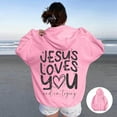 thumbnail image 1 of SIYUDAN Hoodies For Women Trust in the Lord Hoodies Letter Print Hoodies Oversized Lightweight Pullover For Women Fall Tops Preppy Teen Clothes, 1 of 5