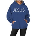 thumbnail image 1 of SIYUDAN Hoodies Sweatshirt For Women Jesus Loves You Hooded Sweatshirts Letter Print Hoodies Oversized Pullover Hoodie Women's Fall Fashion Teen Clothing, 1 of 3