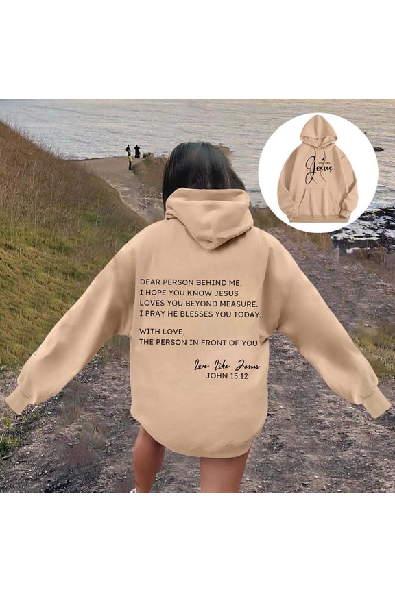 Hoodies Sweatshirt for Women Long Sleeve Pullovers for Women Cute Hoodies Beige Sweatshirt for Women Winter Essentials Trendy Womens Clothes