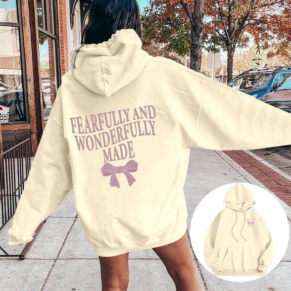 SIYUDAN Hoodies for Women Long Sleeve Pullover Hoodies Graphic HoodieKhaki Hoodie Y2k Fall Clothing Preppy Clothes Girl
