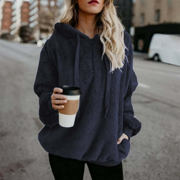 SIYUDAN Hoodies for Women Long Sleeve Pullovers for Women Oversized Hoodie for WomenRed Crewneck Women's Fall Clothes College Wear