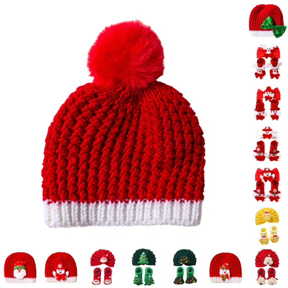 SIYUDAN Baby Christmas Hats Baby Beanie Knit Beanie Warm Winter Hat for Babies Cold Weather Holiday Fashion Headwear