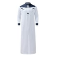 thumbnail image 1 of SIYUDAN Kaftan Thobe for Men Casual Long Sleeve Mens Robe Robe with Half Zipper Muslim Clothes Navy Robe, 1 of 6
