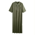 thumbnail image 1 of SIYUDAN Kaftan for Men Casual Long Sleeve Long Gown Thobe Embroidered Muslim Thobes Green Thobe for Men, 1 of 4