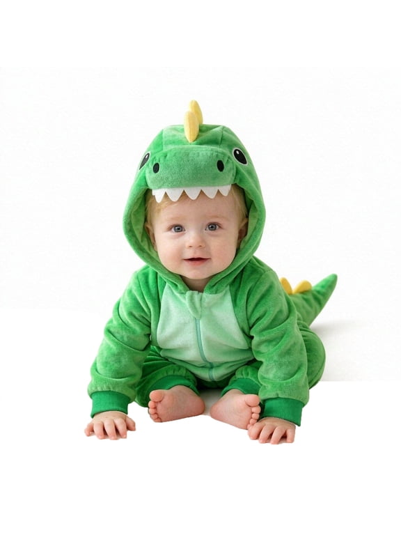 Baby Dinosaur Animal Hooded Jumpsuit Romper for Halloween Outfit Dress up 6-9 Months