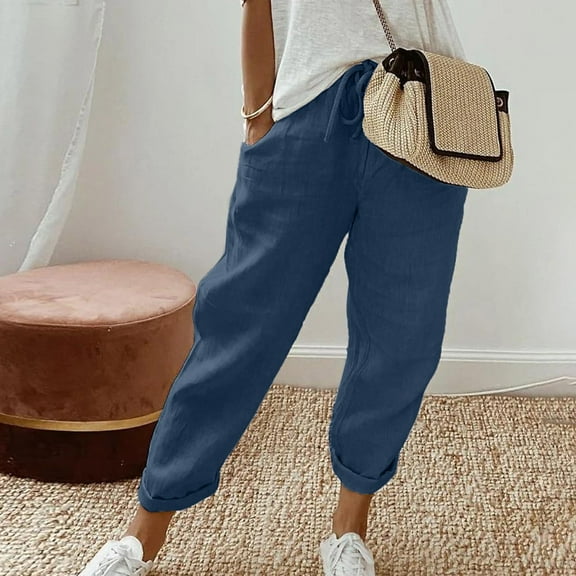 SIYUDAN Pants For Women Casual Pants For Women Dark Blue Adult Pants Lounge Pants Women Wide Leg Trousers Women Womens Summer Pants