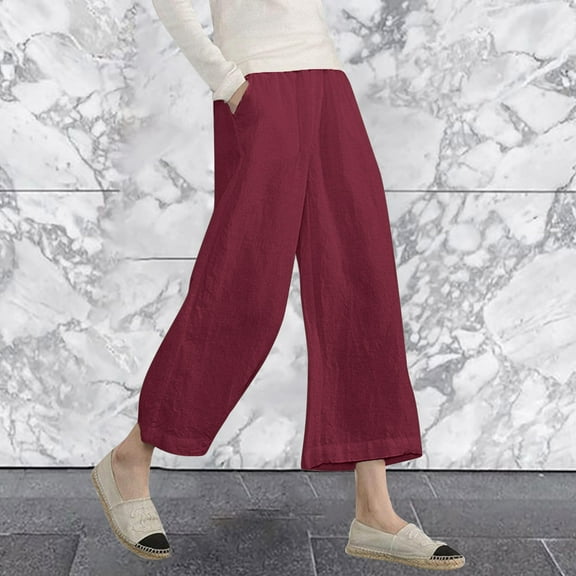 SIYUDAN Pants For Women Ladies Casual Pants Red Adult Pants Comfy Work Pants Women'S Wide Leg Pants With Pockets Womens Fall Pants