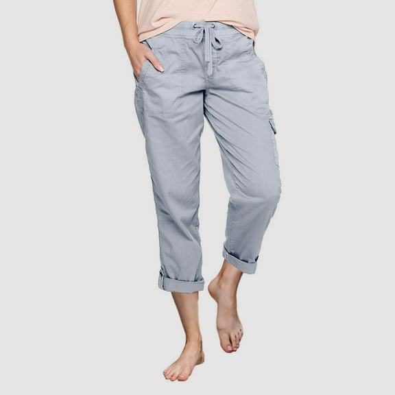 SIYUDAN Pants For Women Woman Pants Casual Light BlueAdult Baggy Pants Loose Sweatpants Women High Waisted Trousers Women Summer Pants