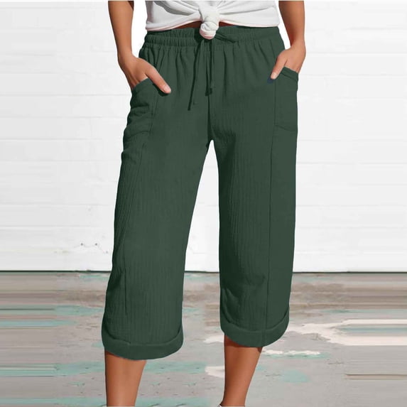 SIYUDAN Pants For Women Women Casual Pants Dark Green Adult Trousers For Women Womens Lightweight Pants Womens Wide Leg Pants Women Fall Pants
