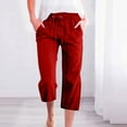 thumbnail image 1 of SIYUDAN Pants For Women Women'S Pants Casual Red Adult Work Pants Women Comfy Sweatpants Women Wide Leg Trousers With Pockets Womens Capris For Summer, 1 of 5