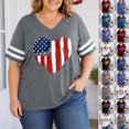 thumbnail image 1 of SIYUDAN Women 250 Years Anniversary Shirt Plus Size V Neck Short Sleeve Patriotic Graphic Tees Tee Shirts Womens, Size XL, 1 of 5