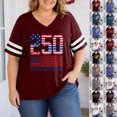 thumbnail image 1 of SIYUDAN Women America's 250th Anniversary T-Shirt Plus Size V Neck Short Sleeve Independence Graphic Tshirts Shirts for Women Women's Shirts, Size XXL, 1 of 5