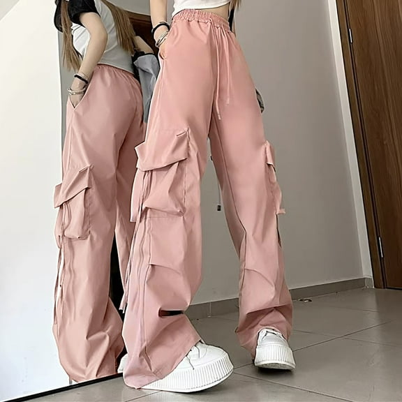 SIYUDAN Women Pants Casual Pants For Women Red Adult Pants Comfy Pants Women Work Womens Elastic Waist Pants With Pockets Fall Pants