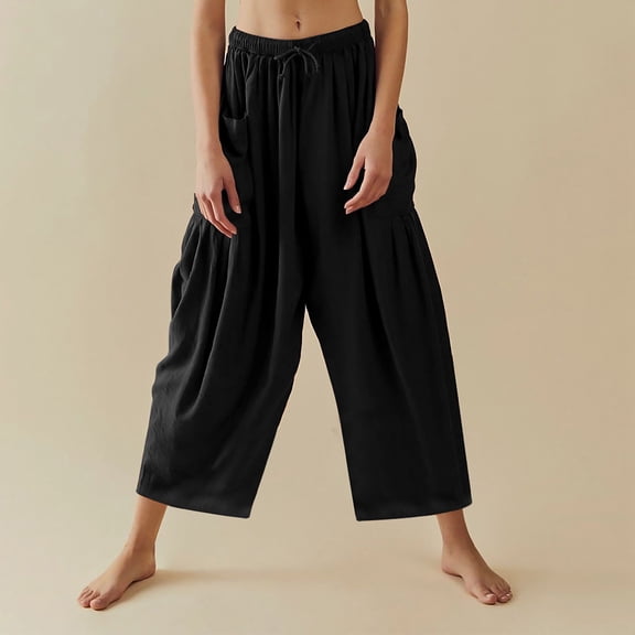 SIYUDAN Women Pants Ladies Casual Pants Black Adult Work Pants For Women Lightweight Pants Women Womens Trousers High Waisted With Pockets Women Summer Pants