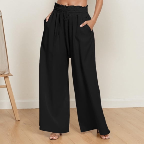 SIYUDAN Women Pants Ladies Casual Pants Black Adult Work Pants Women Womens Lounge Pants Womens Wide Leg Pants With Pockets Fall Pants For Women 2025