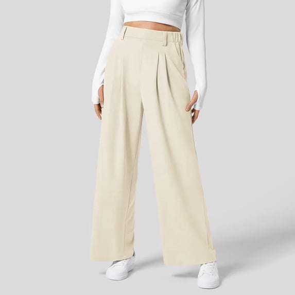 SIYUDAN Women Pants Pants For Women Casual Beige Adult Work Pants Women Lightweight Summer Pants Women High Waist Wide Leg Pants Womens Fall Pants