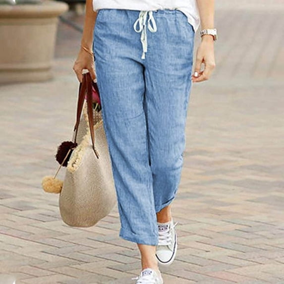 SIYUDAN Women Pants Women Casual Pants Blue Adult Work Pants For Women Womens Lounge Pants Wide Leg Pants Woman With Pockets Fall Pants For Women 2025