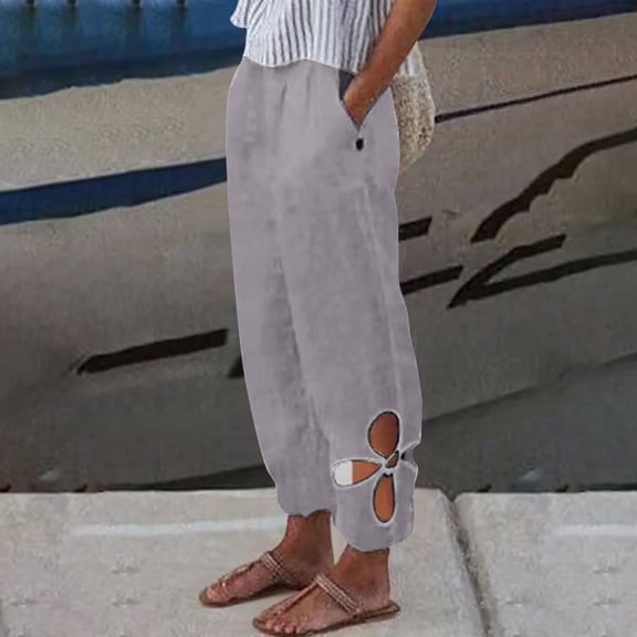 SIYUDAN Women Pants Women Casual Pants Grey Adult Pants Women Womens Comfy Pants High Waisted Trousers Womens Summer Pants