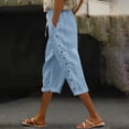 thumbnail image 1 of SIYUDAN Women Pants Women'S Pants Casual Sky Blue Adult Pants For Women Women'S Lounge Pants Women High Waisted Pants With Pockets Women Summer Outfits, 1 of 4