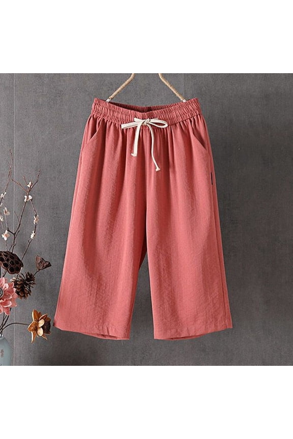 Women Pants Womens Casual Pants RedAdult Yoga Pants Comfy Fit Pants For Women Womens Wide Leg Pants With Pockets Womens Capris For Summer