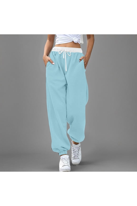 Women Pants Womens Casual Pants Sky Blue Adult Work Pants Women Comfy Work Pants Womens Elastic Waist Pants With Pockets Womens Summer Pants