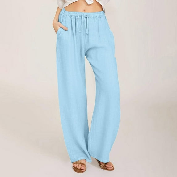 SIYUDAN Women'S Pants Women Casual Pants Light BlueAdult Pants For Women Loose Sweatpants Women High Waisted Trousers Women With Pockets Fall Pants