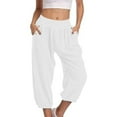 thumbnail image 1 of SIYUDAN Women'S Pants Women Casual Pants White Adult Baggy Pants Loose Fitting Pants For Women High Waisted Trousers Summer Clothes For Women, 1 of 8