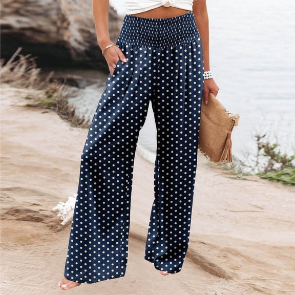 SIYUDAN Women'S Pants Women Pants Casual Blue Adult Work Pants For Women Loose Pants High Waist Wide Leg Pants Womens Summer Pants