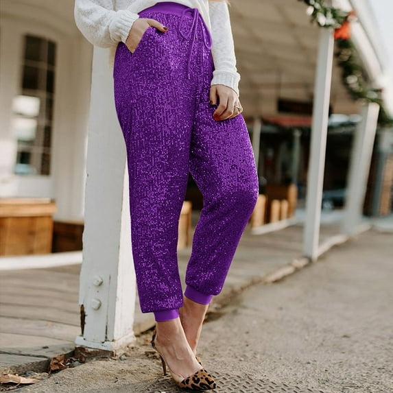 SIYUDAN Women'S Pants Womens Pants Casual Purple Adult Pants For Women Lounge Pants Women High Waisted Trousers Women Women'S Fall Pants