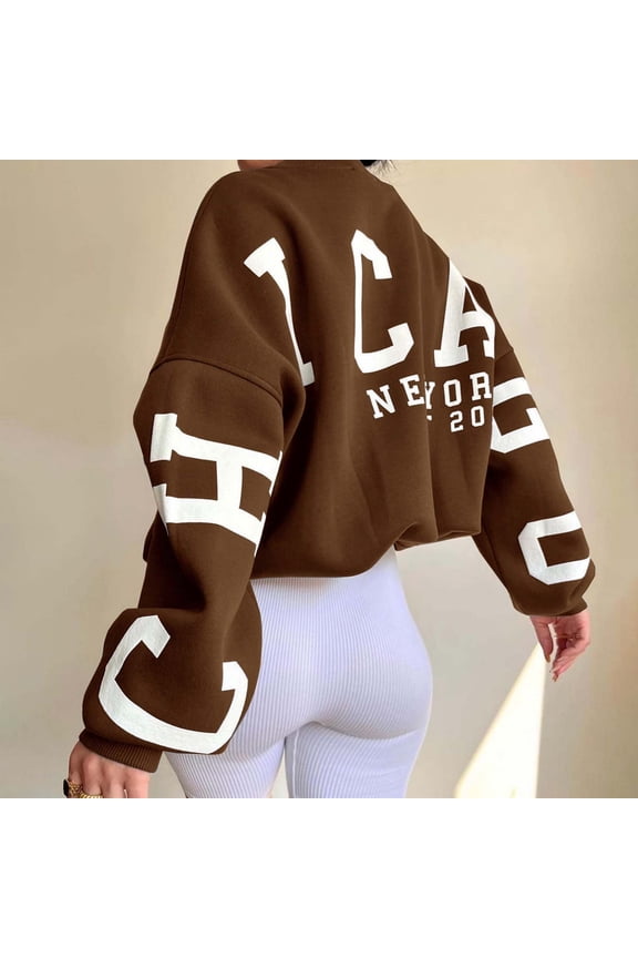 Women Sweatshirt Long Sleeve Sweatshirt Womens Pullover Sweatshirt Coffee Pullover Adult Sweat Shirt Fall Clothes Trending Clothes