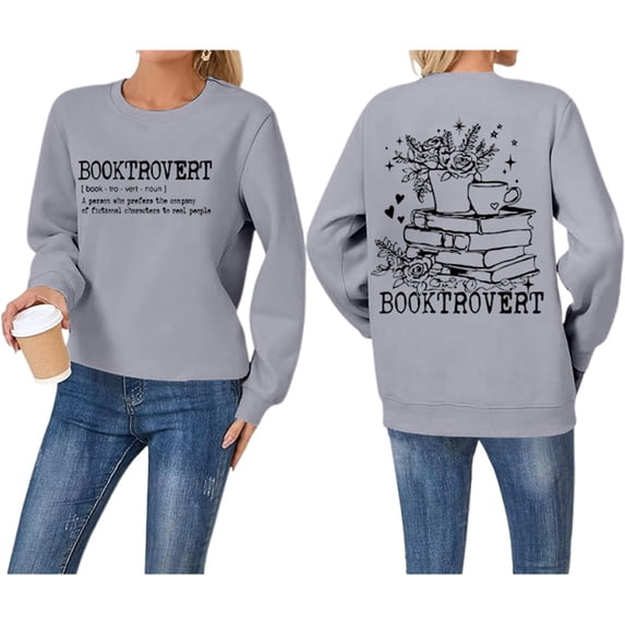 SIYUDAN Women Sweatshirt Long Sleeve Sweatshirt for Women Pullover Grey Pullover Adult Sweatshirts Womens Clothing Fall Womens Fashion