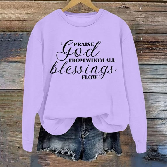 SIYUDAN Women Sweatshirt for Women Long Sleeve Sweatshirt Womens Pullover Tops Purple Pullover Adult Adult Crewneck Sweatshirt Cute Fall Sweatshirts Trendy Clothes