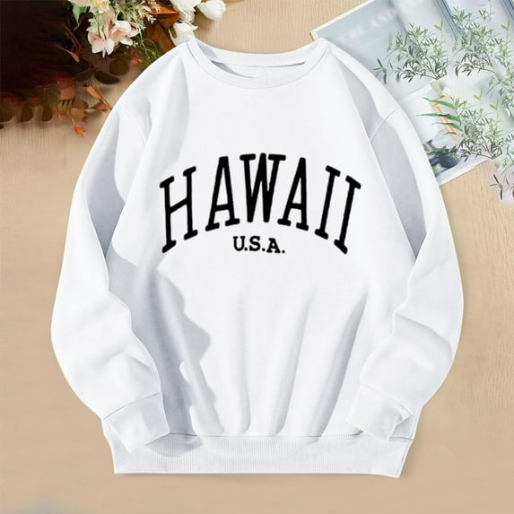 SIYUDAN Women Sweatshirt for Women Sweat Shirts Women Long Sleeve Women’S Pullover White Pullover Adult Crewneck Sweatshirt Womens Winter Clothes Trendy Clothes