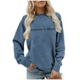 thumbnail image 1 of SIYUDAN Women Sweatshirt Womens Long Sleeve Sweatshirt Womens Pullover Sweatshirt Blue Pullover Adult Big and Tall Crewneck Sweatshirt Fall Clothing Womens Clothes Trendy, 1 of 4