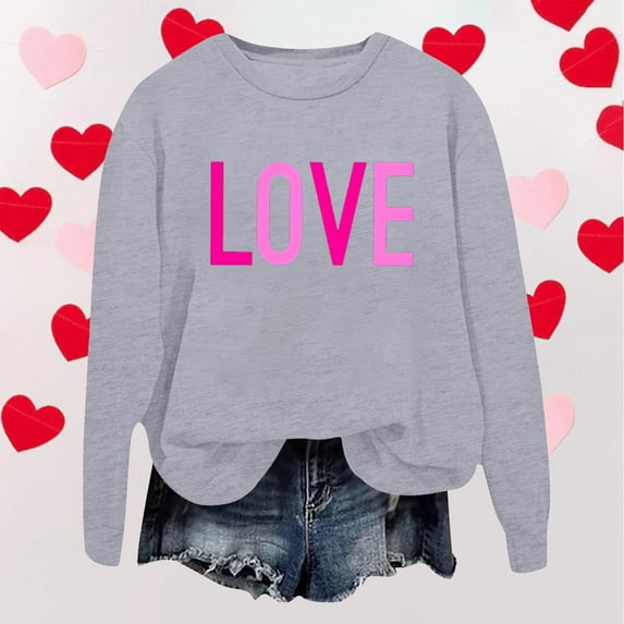SIYUDAN Women’S Sweatshirt Long Sleeve Sweatshirt Pullovers for Women Grey Pullover Adult Cute Crewneck Sweatshirt Fall Sweatshirts Clothing for Women