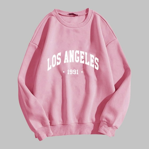 SIYUDAN Women’S Sweatshirt Long Sleeve Sweatshirt for Women Pullover Sweatshirts for Women Pink Pullover Adult Sweat Shirt Winter Clothes for Women 2025 Trendy Daily Wear