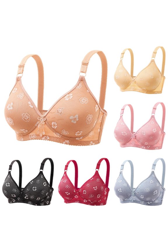 Women's Comfortable No Steel Ring Breathable Jacquard Thin Push Up Bra Women No Underwire Full Coverage Tshirt Bralettes, Size 40/90