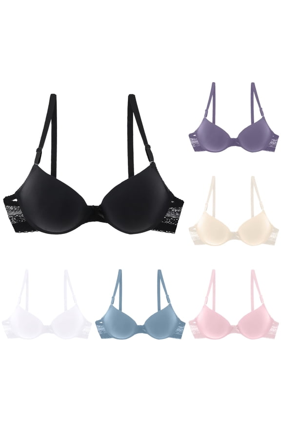Women's Comfortable Transparent Shoulder Strap Cordless Backless Bra with Convertible Straps, Size 38