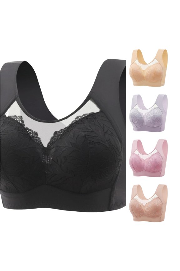 Women's Comfortable Transparent Shoulder Strap Cordless Backless Bra with Convertible Straps, Size 44
