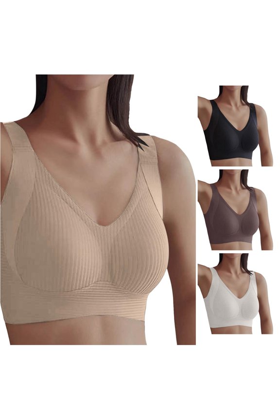 Women's Comfortable Transparent Shoulder Strap Cordless Backless Bra with Convertible Straps, Size L
