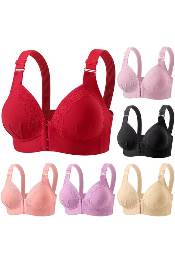 Women's Front Closure Bras for Senior Comfort Wireless Plus Size Full Coverage Everyday Lightweight Non Padded Underwire, Size 42