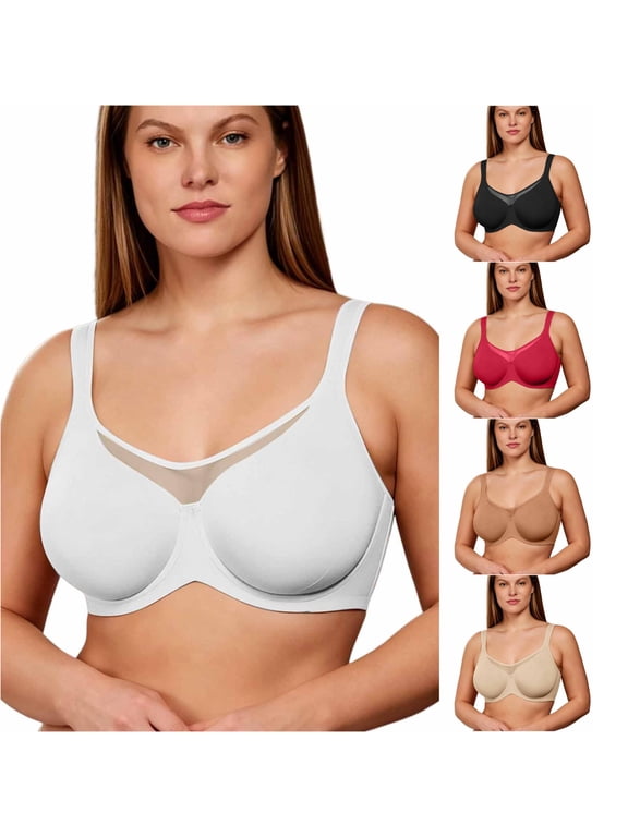 Women's Full Figure Seamless Underwire T Shirt Push Up Comfort Everyday Bra Women Push Up Seamless Bras Full Coverage Bra, Size 36G