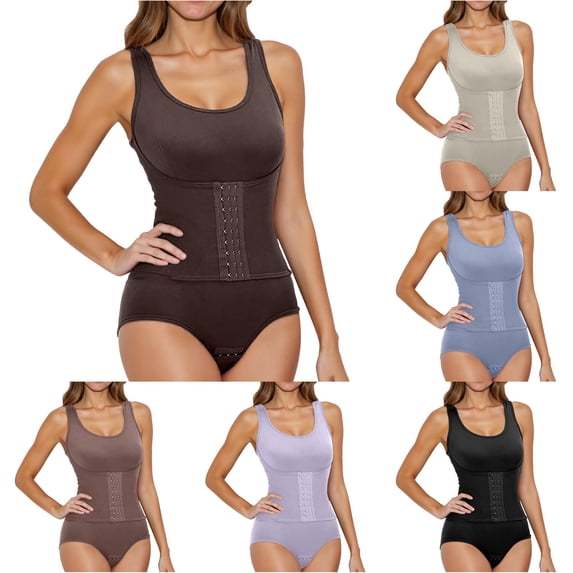 SIYUDAN Women's High Waist Shapewear Bodysuit Seamless Tummy Girdle Control M