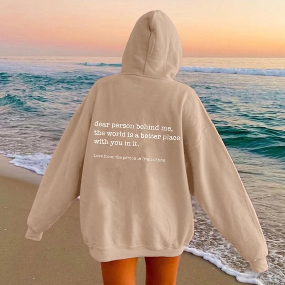 SIYUDAN Women's Hoodies Sweatshirts Long Sleeve Hoodie Women Pullover Oversized Hoodie for WomenLight Gray Womens Sweatshirt Fall Hoodies Graphic Hoodie