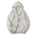 thumbnail image 1 of SIYUDAN Women 's Hoodies Sweatshirts Long Sleeve Oversized Zip Up Hoodie Cozy Sweatshirts for Women White Jacket Women s Fall Outfits Daily Wear, 1 of 9