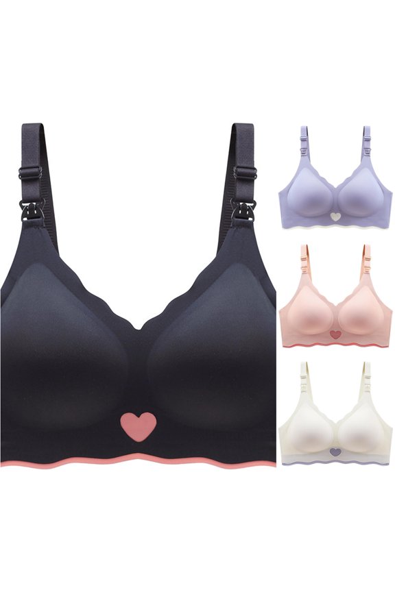 Women's Maternity Adjustable Breathable Breastfeeding Top Bra Without Steel Ring Women No Underwire Comfort Tshirt Bralettes, Size XL