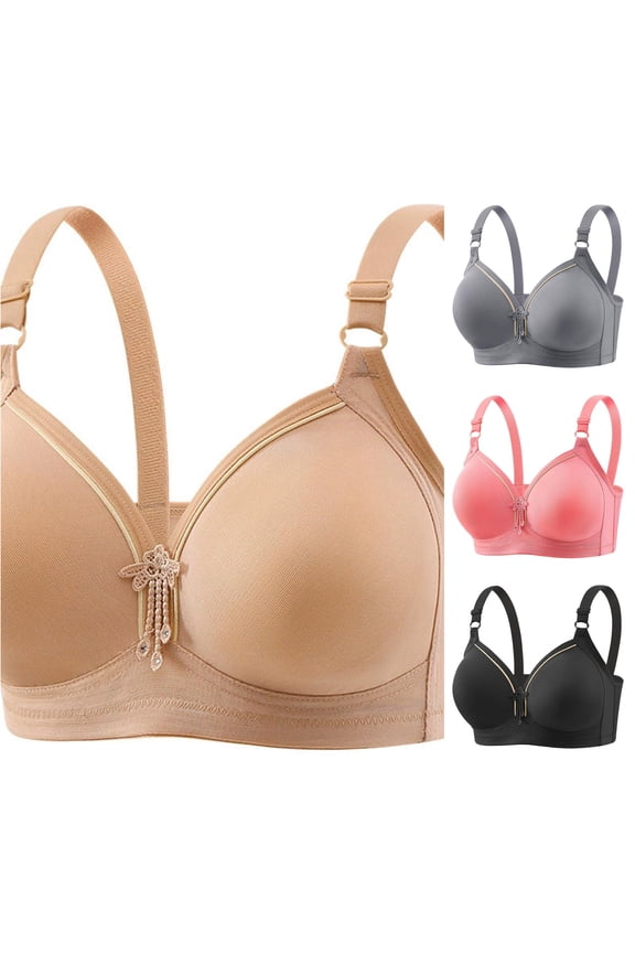 Women's New Plus Size Non Underwire Comfortable Breathable Push Up Non Thin Cup Smooth Bra Women Bras Womens Seamless Wireless Comfort Tshirt Bralettes, Size 48