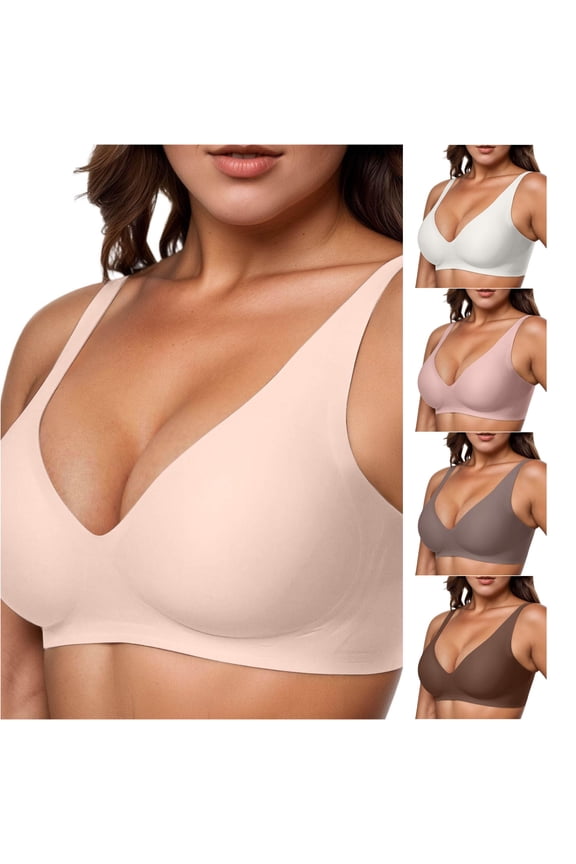 Women's Seamless Rip Comfortable Full Cup Bra Women Womens Seamless Wireless Full Coverage T-Shirt Bra, Size XXXL