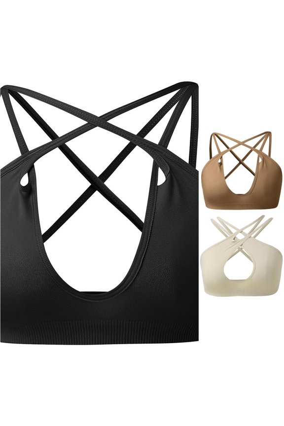 Women's Solid Sports Fitness Yoga Tight Vest Women Wireless Bra Full Coverage Tshirt Bralettes, Size M