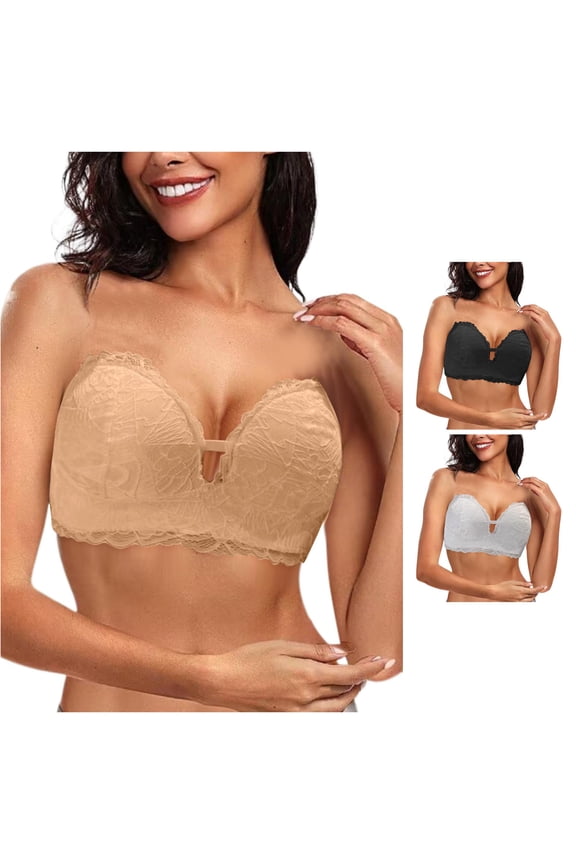 Women's Strapless Off Shoulder Small Chest Flat Chest Push Up Top Non Bra Women Bras Push Up Bralettes Seamless Full Coverage Bras, Size M